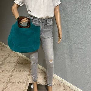 Turquoise Leather Bag